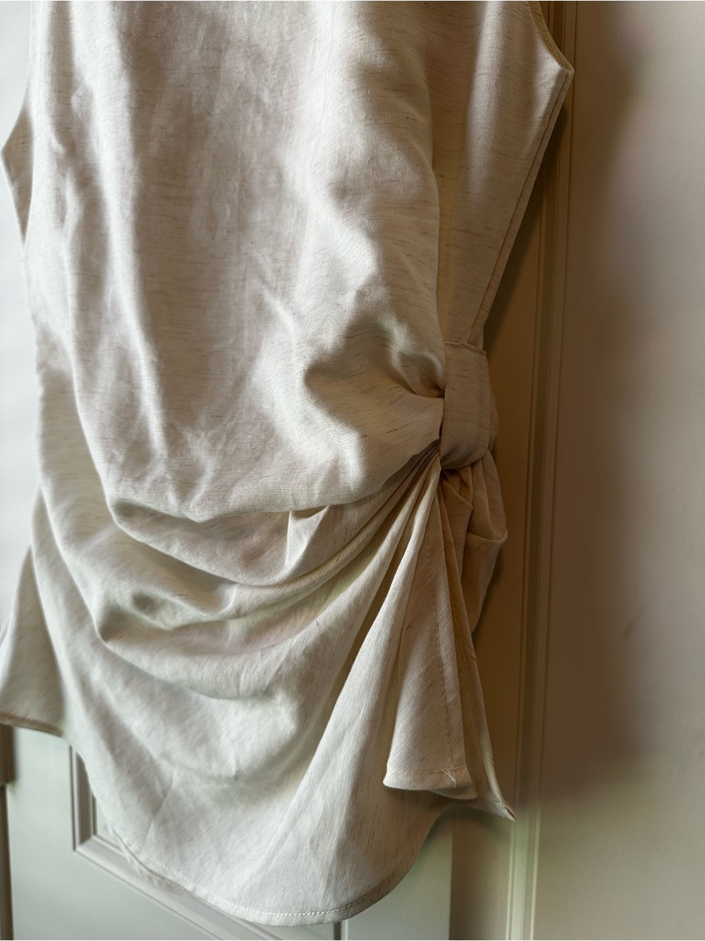 Women’s Sleeveless Boatneck Blouse in Cream - Picture 3 of 9